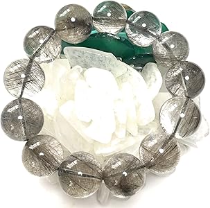 Amazon | theory xyz ルチルクォーツ ブレスレット メンズ 極上 18mm玉