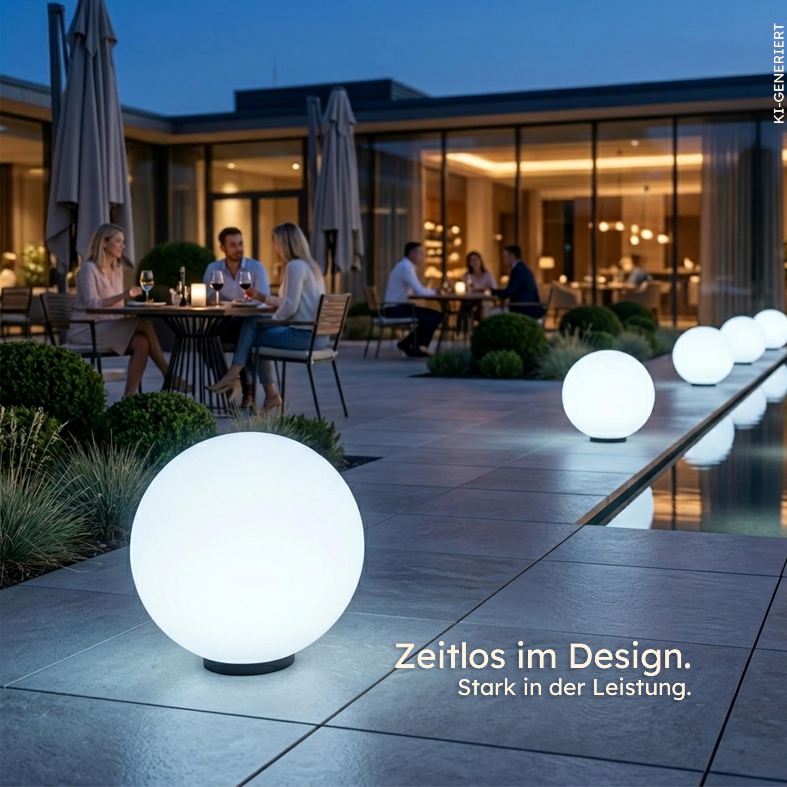 Esotec Solar-Leuchtkugel für den Garten, 50cm, 7 Farben, multicolor, Akku, 6500K, Solarleuchte winterfest outdoor, 102612