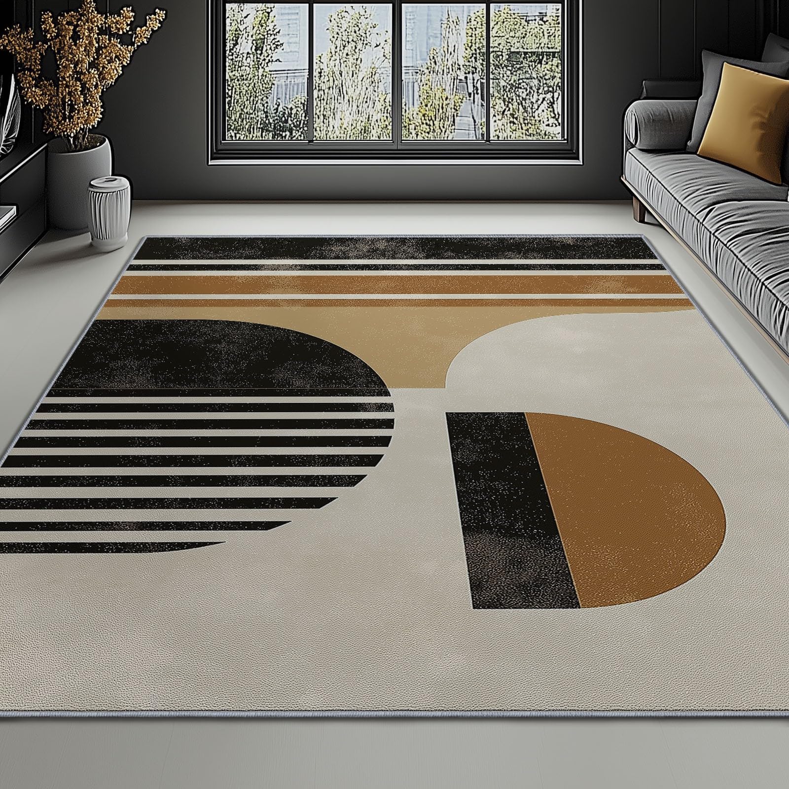 Tapis de salon géométrique design moderne pour sublimer la chambre et le couloir