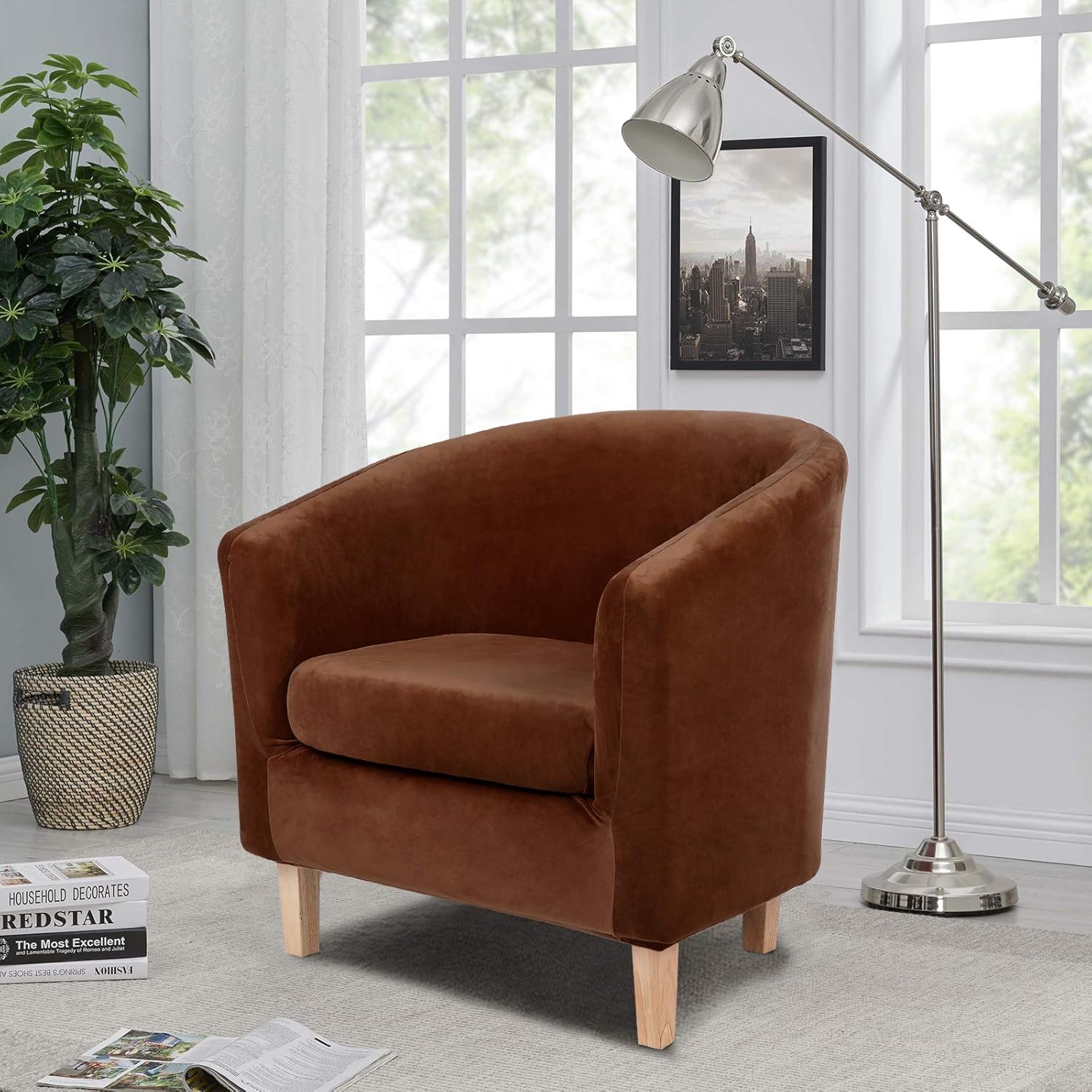 Buy Hyha 2 Pieces Velvet Tub Chair Covers With Cushion Cover Removable Stretch Club Chair Slipcover For Ikea Tullsta Armchair Furniture Protector For Living Room Brown Online In Indonesia B08kpphpls Buy Hyha 2 Pieces Velvet Tub Chair Covers With Cushion Cover Removable Stretch Club Chair Slipcover For Ikea Tullsta Armchair Furniture Protector For Living Room Brown Online In Indonesia B08kpphpls