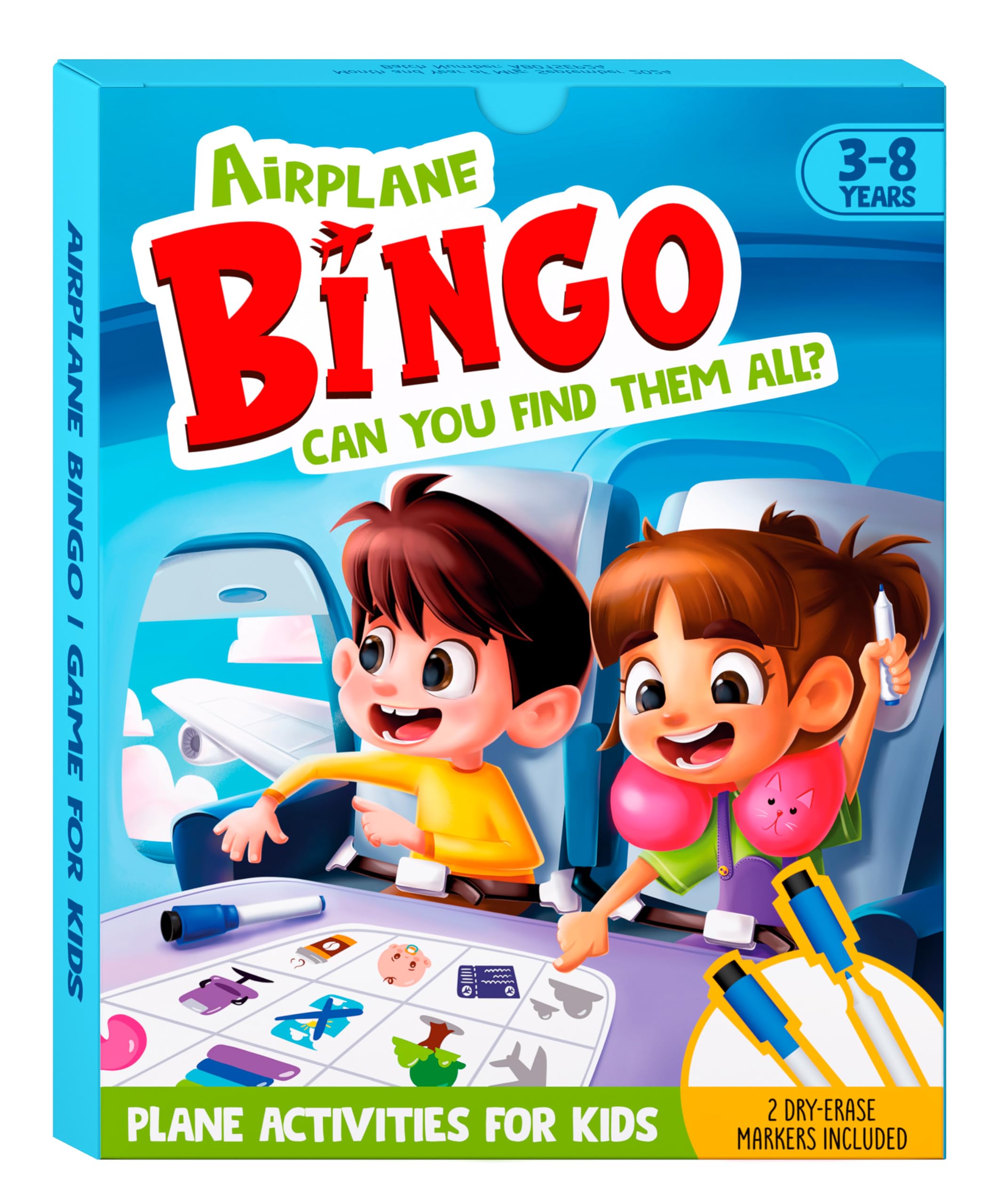 WELL BALANCED Airplane Games - Airplane Bingo Travel Essentials Kids Activities 3-8 Year Old, Must Haves