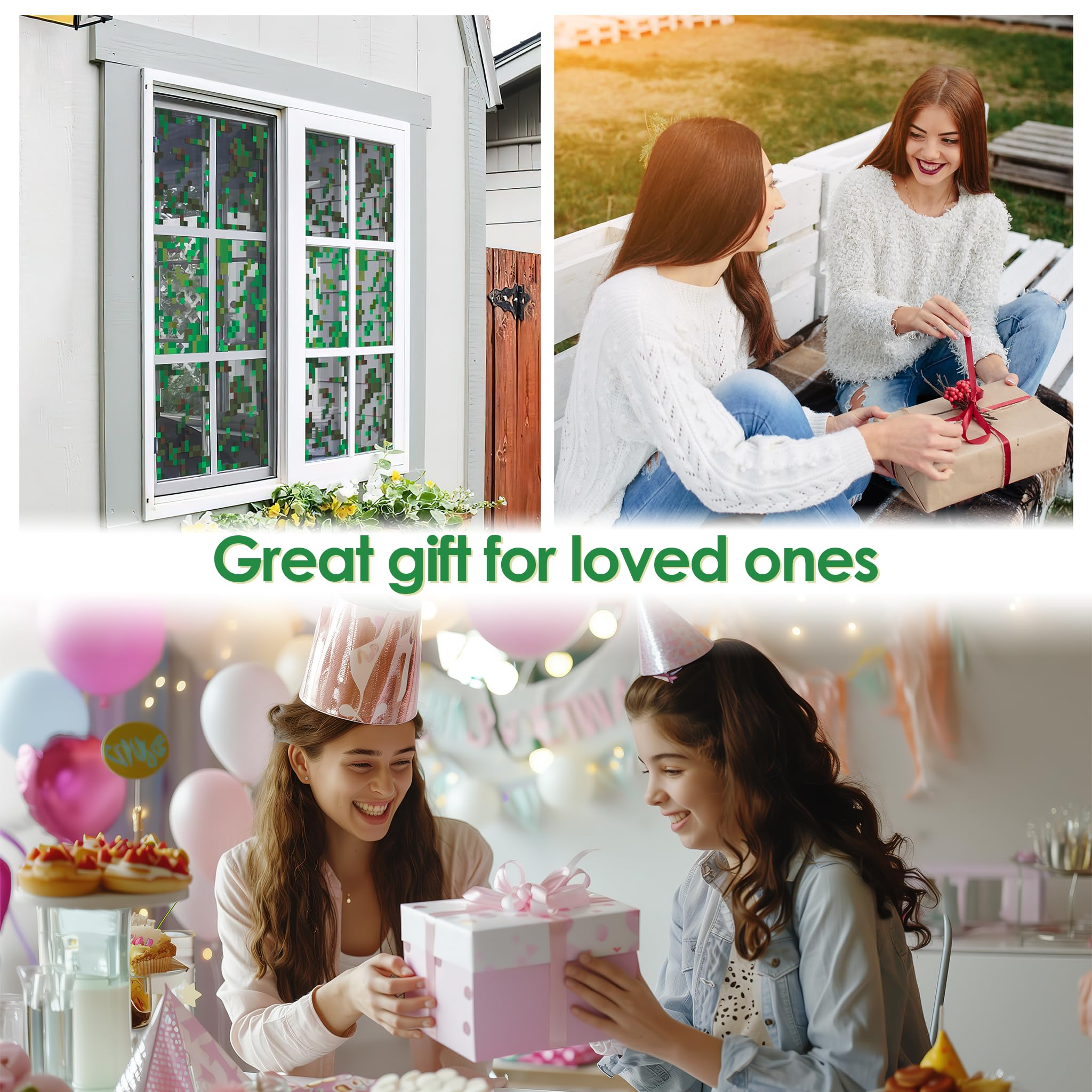 HK Studio Pixel Rainy Window Sticker Aesthetic - Pixel Art for Dorm, Game Room Decor 11" x 13" Pack 6