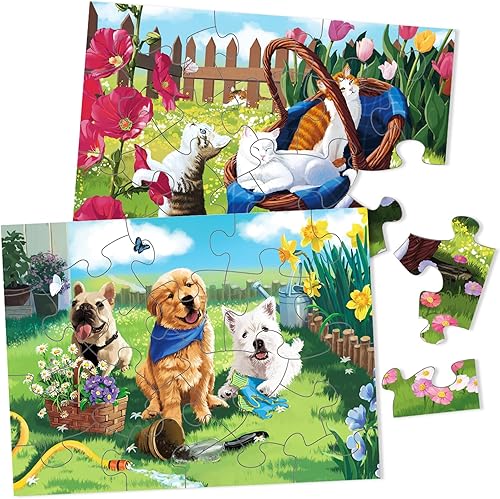 Sunhigh Rompecabezas de demencia para ancianos, paquete de 2 a 18 piezas, productos de Alzheimer y actividades para cachorros y gatitos mayores (2