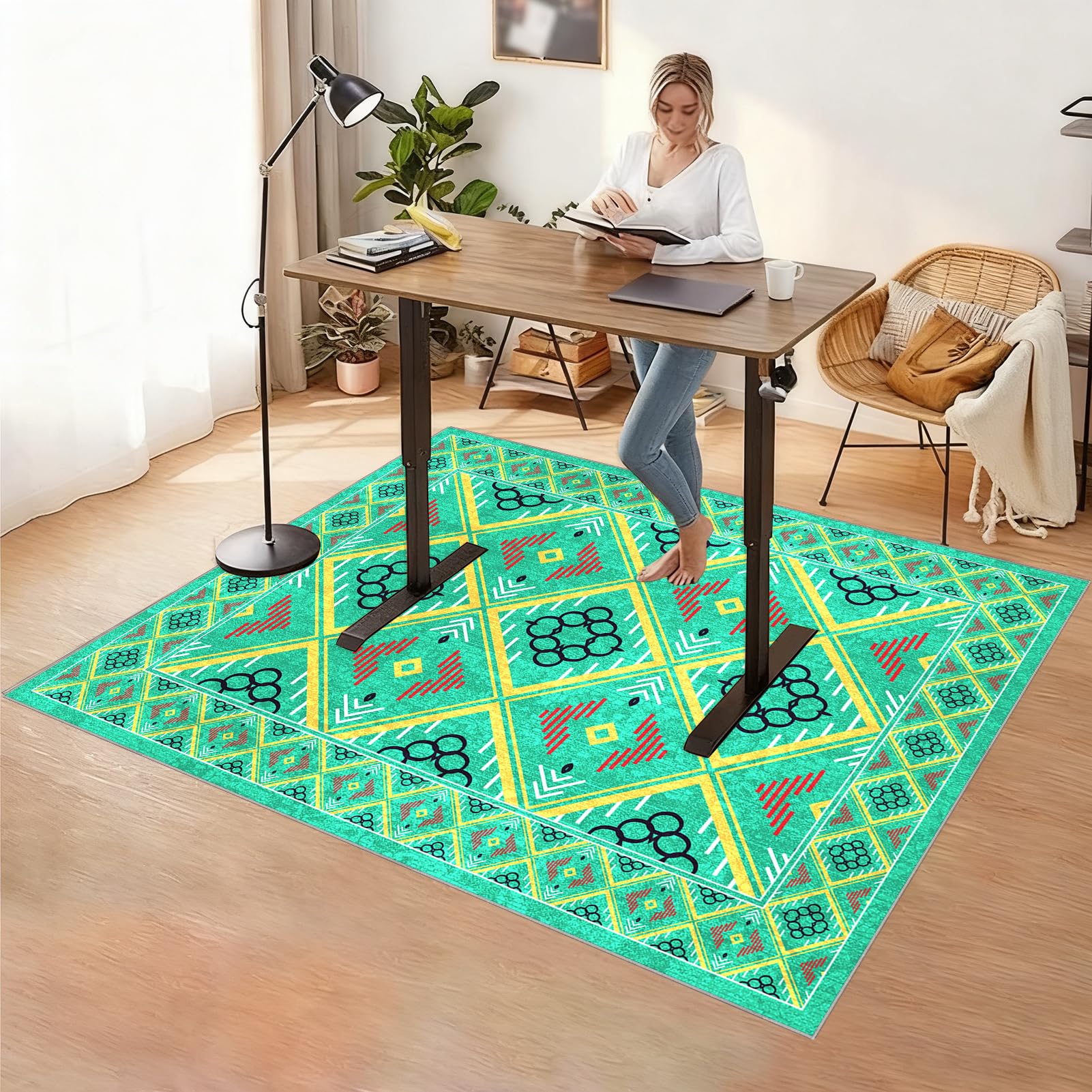 Heavy Duty Office Chair Mat for Carpet, Non Slip Floor Protective Mat for Chairs Mat Desk Chairmats Carpet Protector Chair Mat, Hard-Floor Chair Mats, Floor Mat for Office Chair 200 x 210 cm