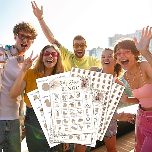 Miniatura 8 de OZTEMETY Juego de cartas de bingo para fiesta en la piscina, juego de bingo de verano para adultos y niños, suministros de fiesta en la piscina,