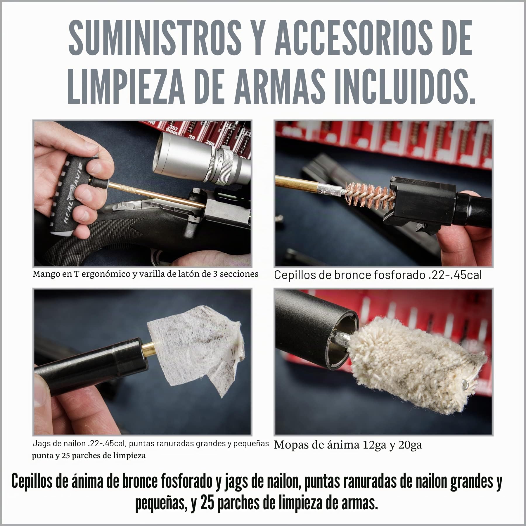 Real Avid Gun Boss Pro Set de Limpieza Universal para Armas (Cortas, Rifles y Escopetas)