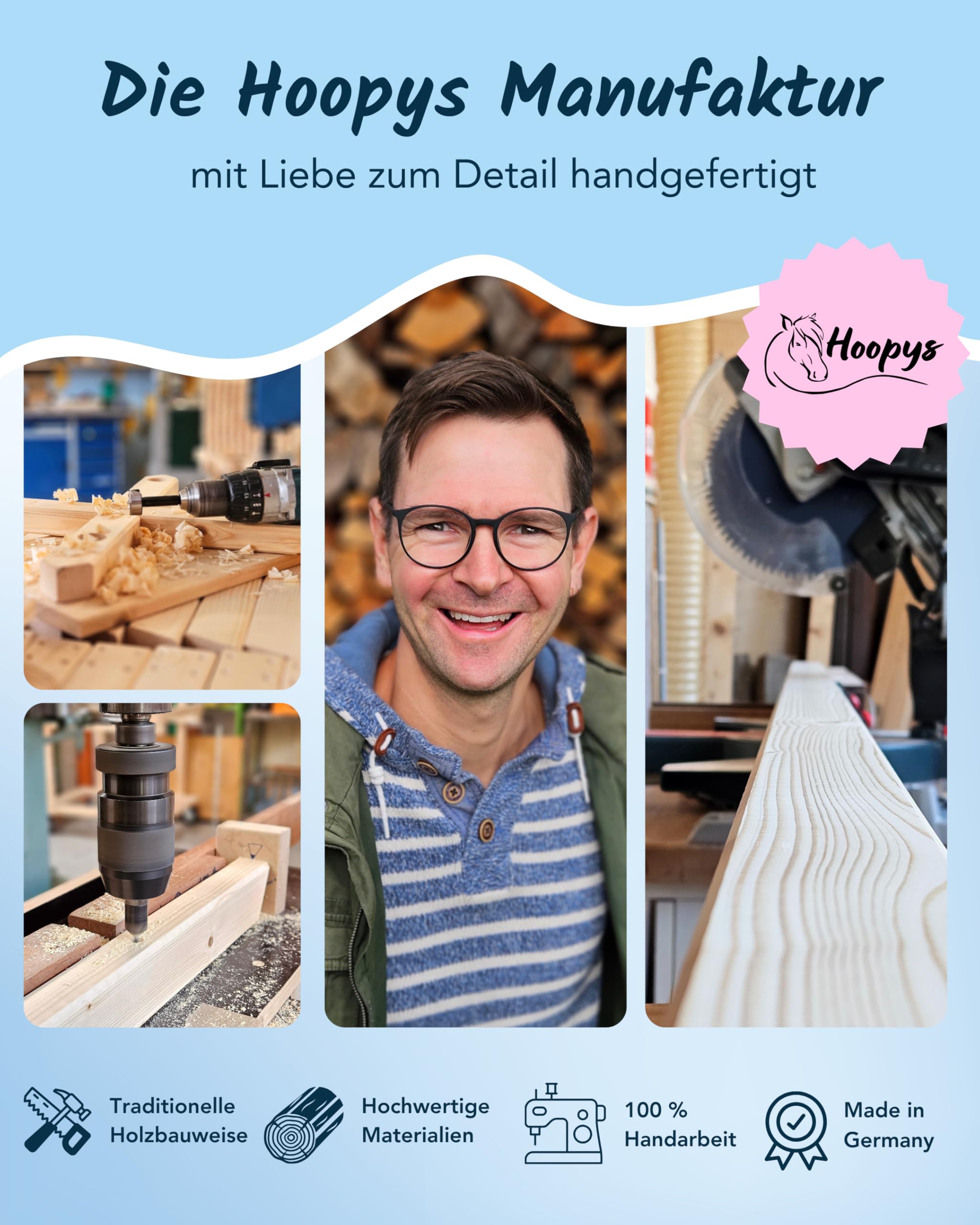 Hobby Horse Hindernisse - 2er-Set Sprunghindernisse - rot und blau - Steckenpferd Spielzeug für den Garten - Geschenke für Kinder