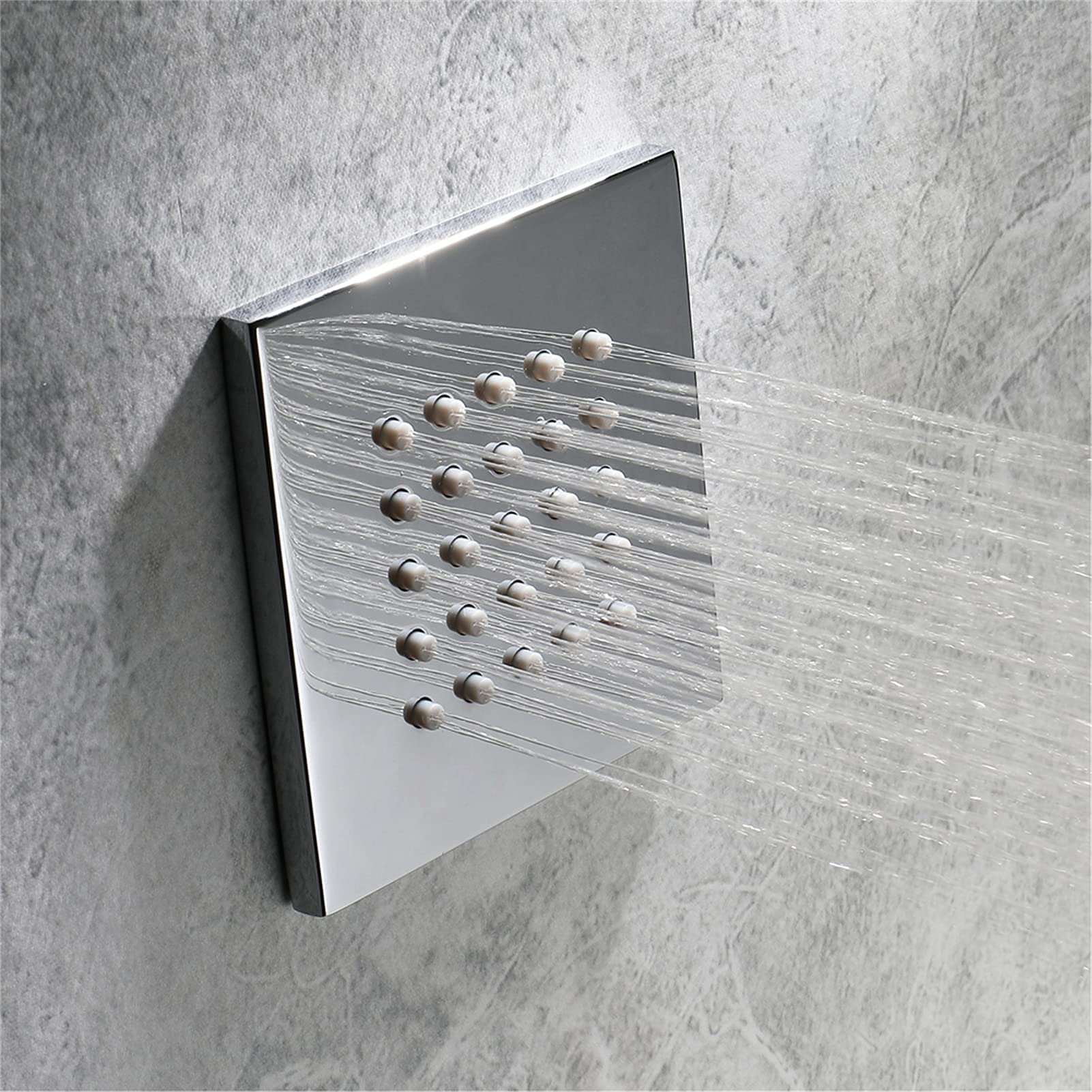 Systemy prysznicowe LED, luksusowa głowica prysznicowa LED 60 x 80 cm, mglisty wodospad, termostatyczne baterie prysznicowe z dyszą korpusu prysznicowego, sterowanie telefonem (sterowanie telefonem)