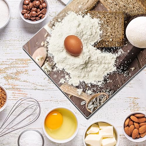 Miniatura 5 de JAMBALAY Tabla de cortar de vidrio templado, 10 x 14 pulgadas, apta para lavavajillas, con patas de goma, resistente a los arañazos, resistente al