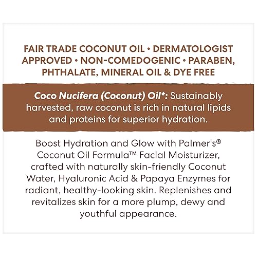 Miniatura 4 de Palmer's Fórmula de aceite de coco, crema hidratante facial de agua de coco, tarro de 1.7 onzas