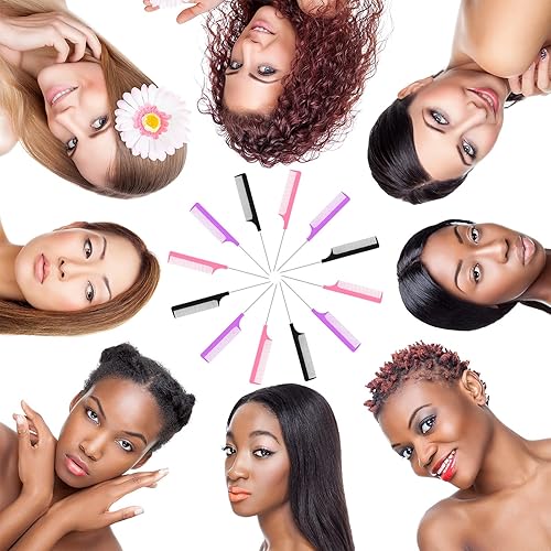 Miniatura 7 de Peine de separación de cabello de acero inoxidable, peine de cola de rata, peine de cola de rata, peines resistentes al calor, peines de dientes