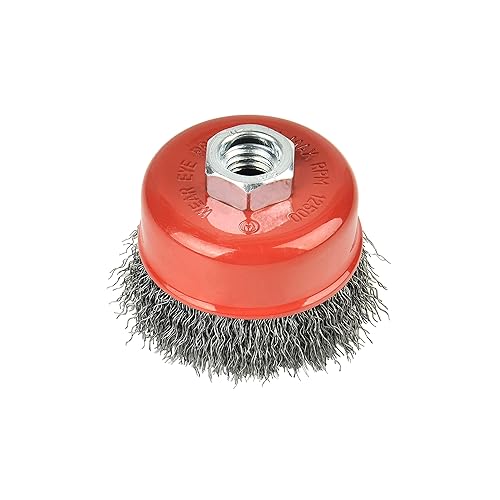 Miniatura 7 de 4 piezas  Cepillo de copa de rueda anudado torcido de 3 pulgadas con eje roscado de 58 pulgadas  11 para amoladora angular, RPM máximo 12,500,