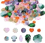 120Pcs Czech Glass Leaf Shaped Beads Assorted Crystal Beads of Tree Leaves For Jewelry Making, Theme of Leaf-shape Loose Beads For DIY Crafts Bracelets Necklaces Pendants