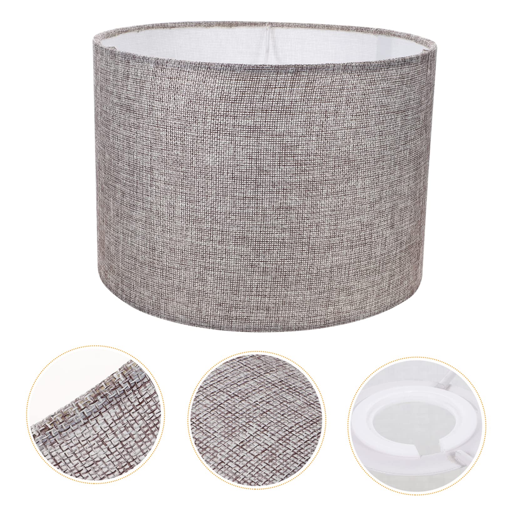 Paralume Tessuto Cilindrico Grigio per Lampade da e Scrivania e Design per Camera da Letto e
