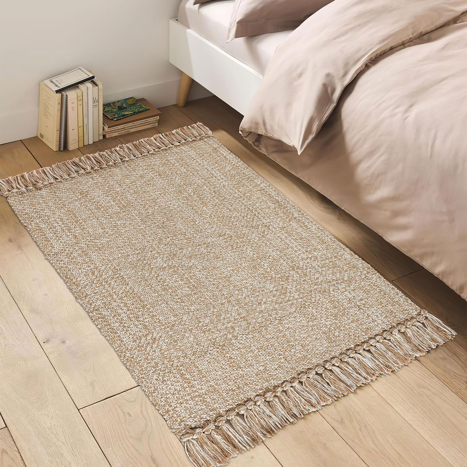 Piccolo tappeto da bagno reversibile, 5 x 0,9 m, lavabile, in cotone, per camera da letto, cucina, lavanderia, soggiorno