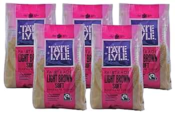 Tate & Lyle Fairtrade Light Brown Sugar (5 x 500 g) : Amazon