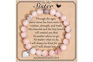 Natural Stone Heart Bracelet Set: A Cherished Expression of Love for Sisters