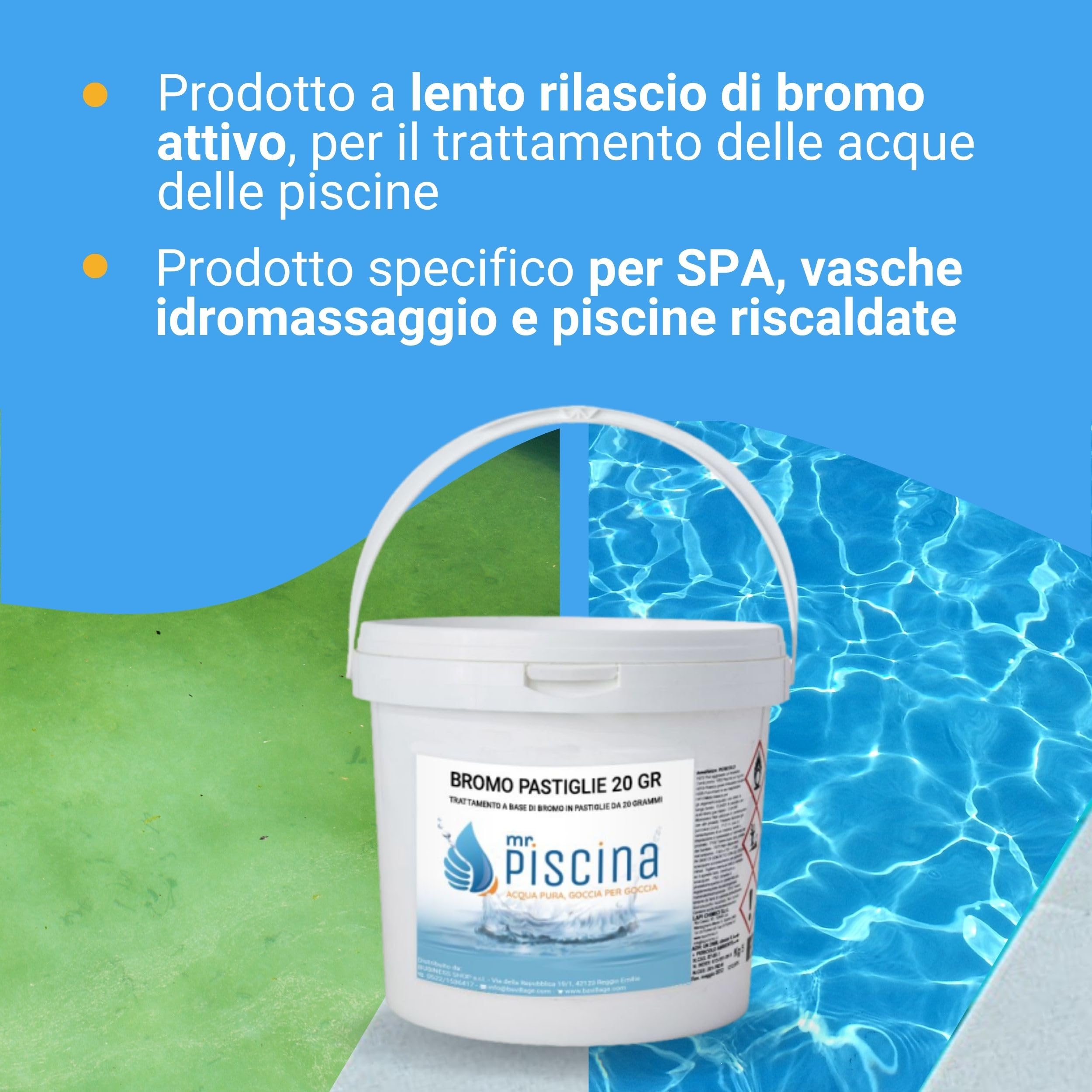 BROMO CLORO in PASTIGLIE 20 gr - confezione da 5 kg