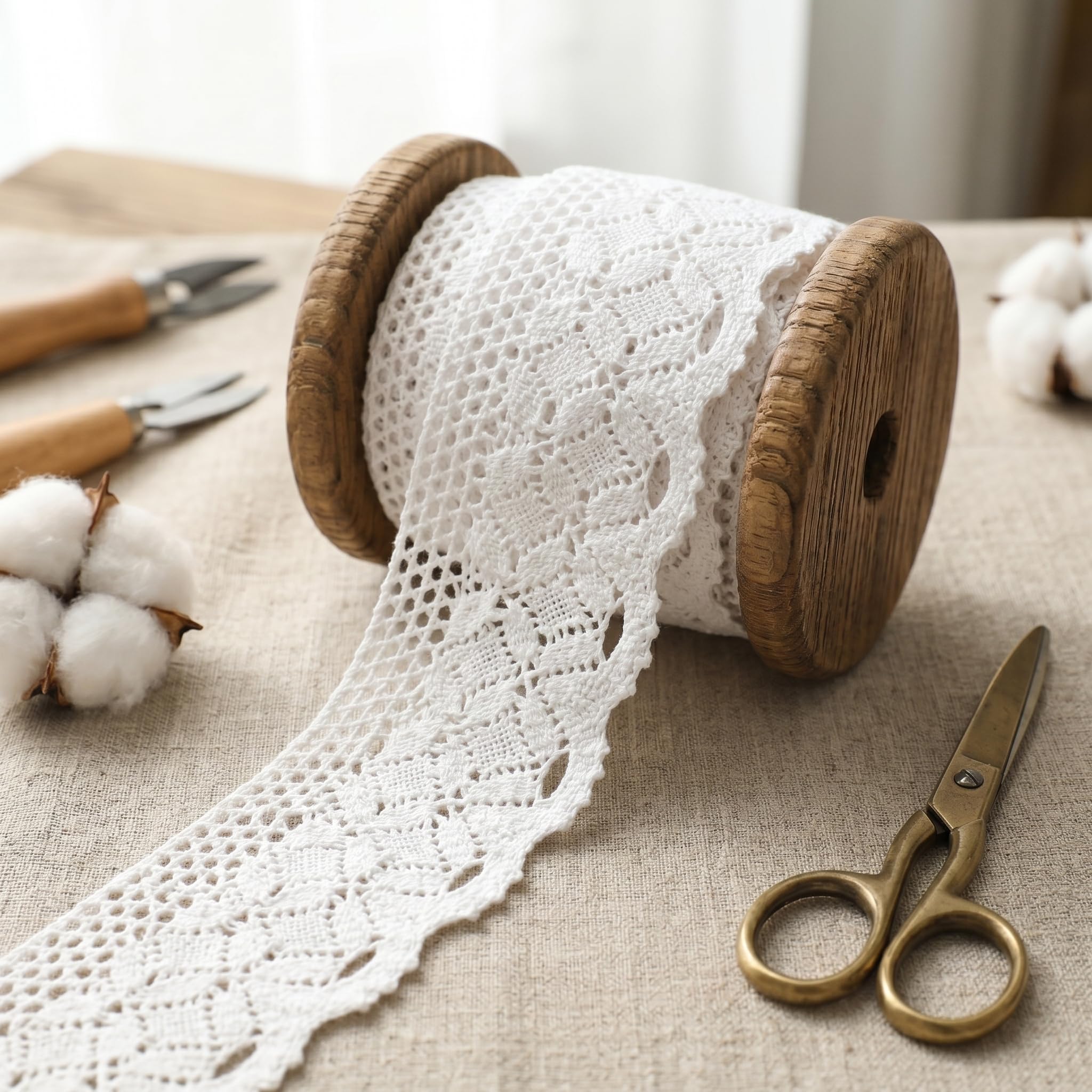 White Lace Ribbon 11 Yards Cotton Lace Trim Crochet Sewing Lace