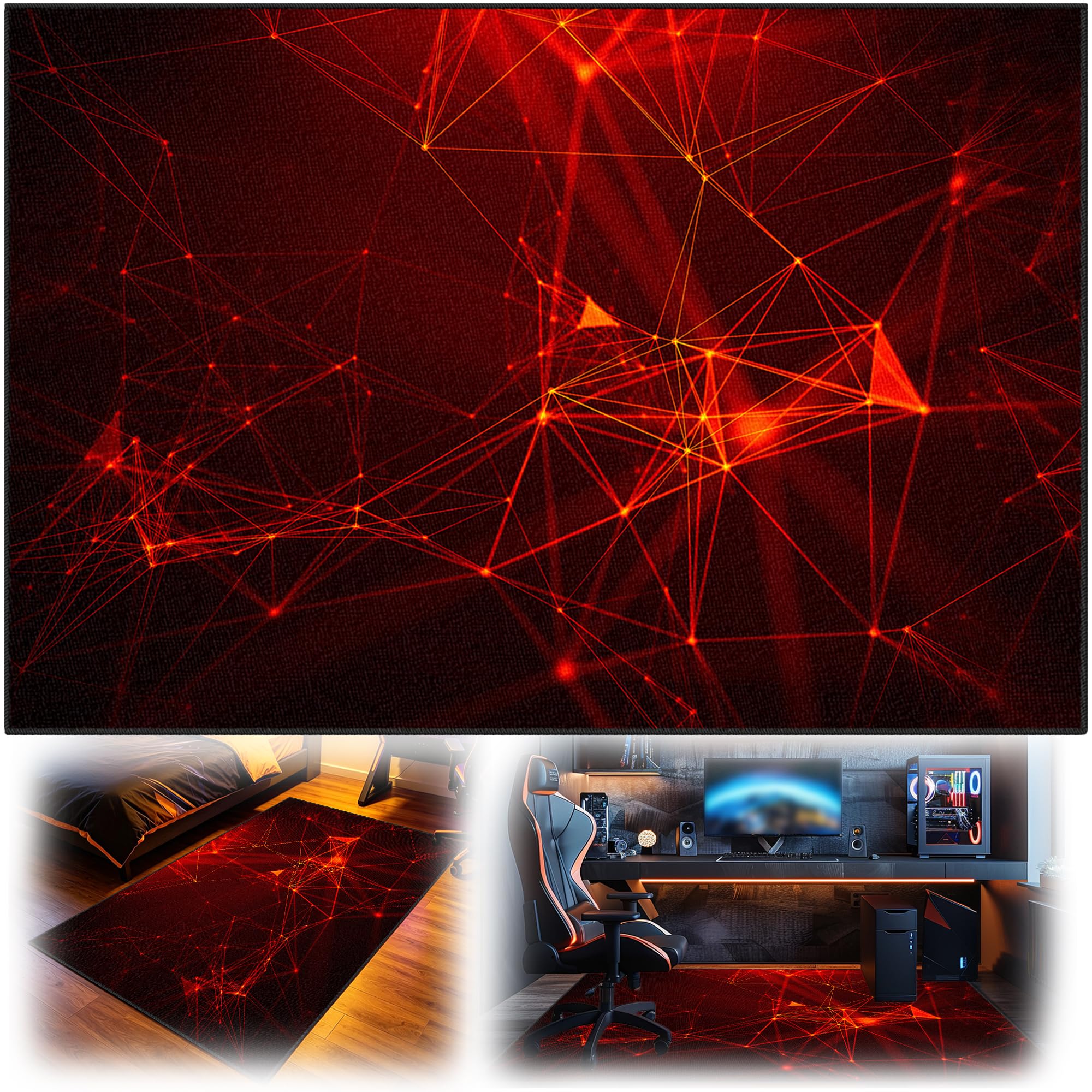 Tapis de sol esports antidérapant lavable pour fauteuil de gamer