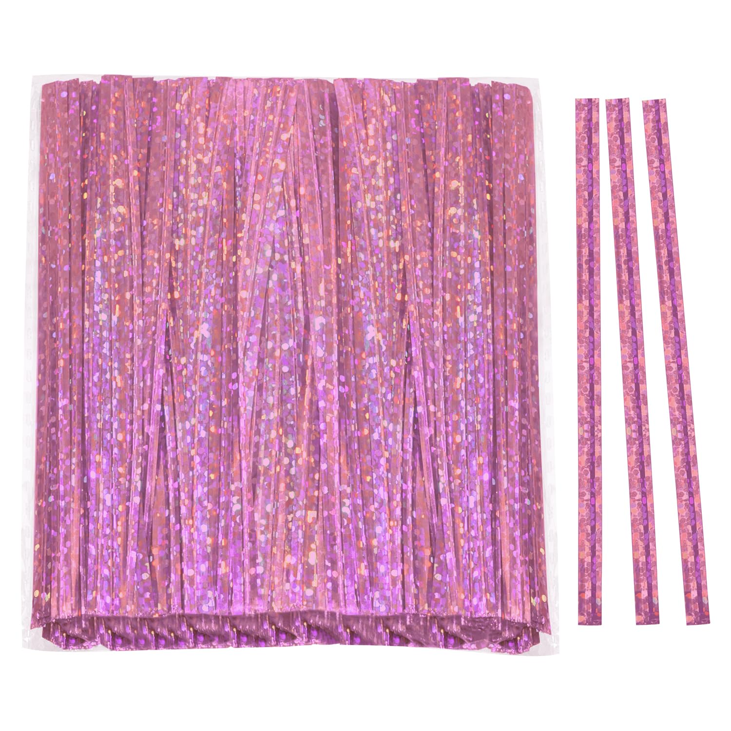 Mini Skater 4" Metallic Twist Ties Foil Bread Ties for Packaging Bakery Candy Goodies Cookies Gift Cellophane Treat Bags Christmas Wedding Party Favor