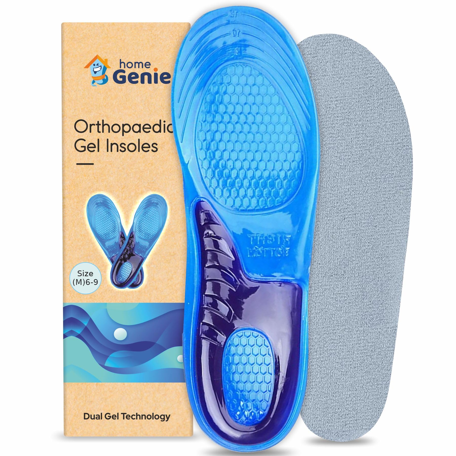 Home Genie Premium Silicon Shoe Insoles for Comfort, Shock Absorption, and Foot Pain Relief – Breathable Arch Support Insoles for All-Day Wear | 1 Pair Size M (6-9) (B0DBV4343T) Amazon Price History, Amazon Price Tracker