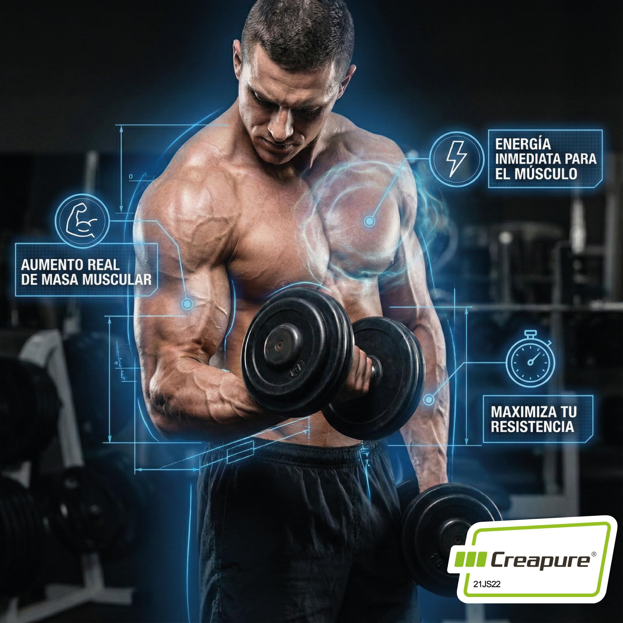 ERIX Nutrición Pack 2x 300g Creatina Creapure en Polvo, Suplemento Deportivo Micronizado para Aumento de Fuerza, Rendimiento y Masa Muscular (Green Gummies)