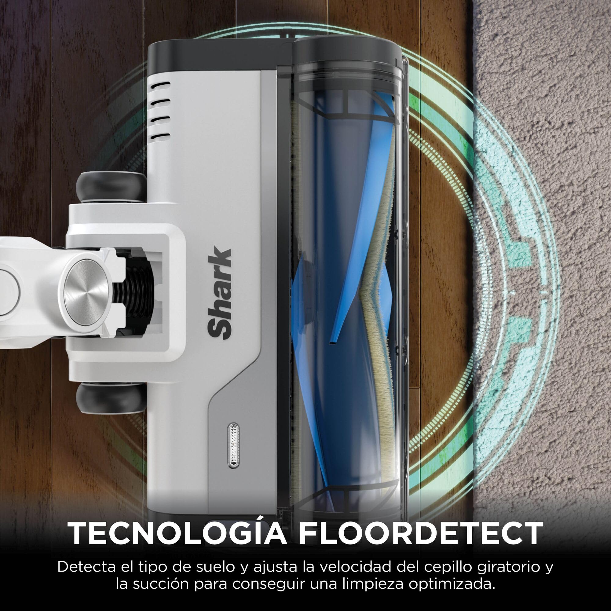 Shark PowerPro Aspiradora sin cable con hasta 50 min de autonomía, FloorDetect, Anti Hair Wrap y Anti-Allergen Complete Seal, ligera y flexible, modo manual y depósito XL, azul metalizado, IZ380EU