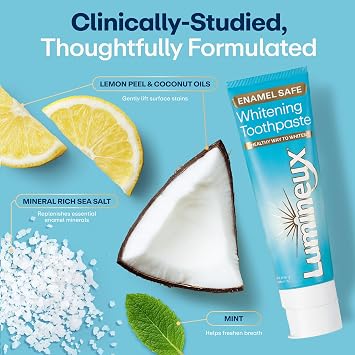 Lumineux Teeth Whitening Toothpaste, Peroxide Free, Fluoride Free, 3.75 oz