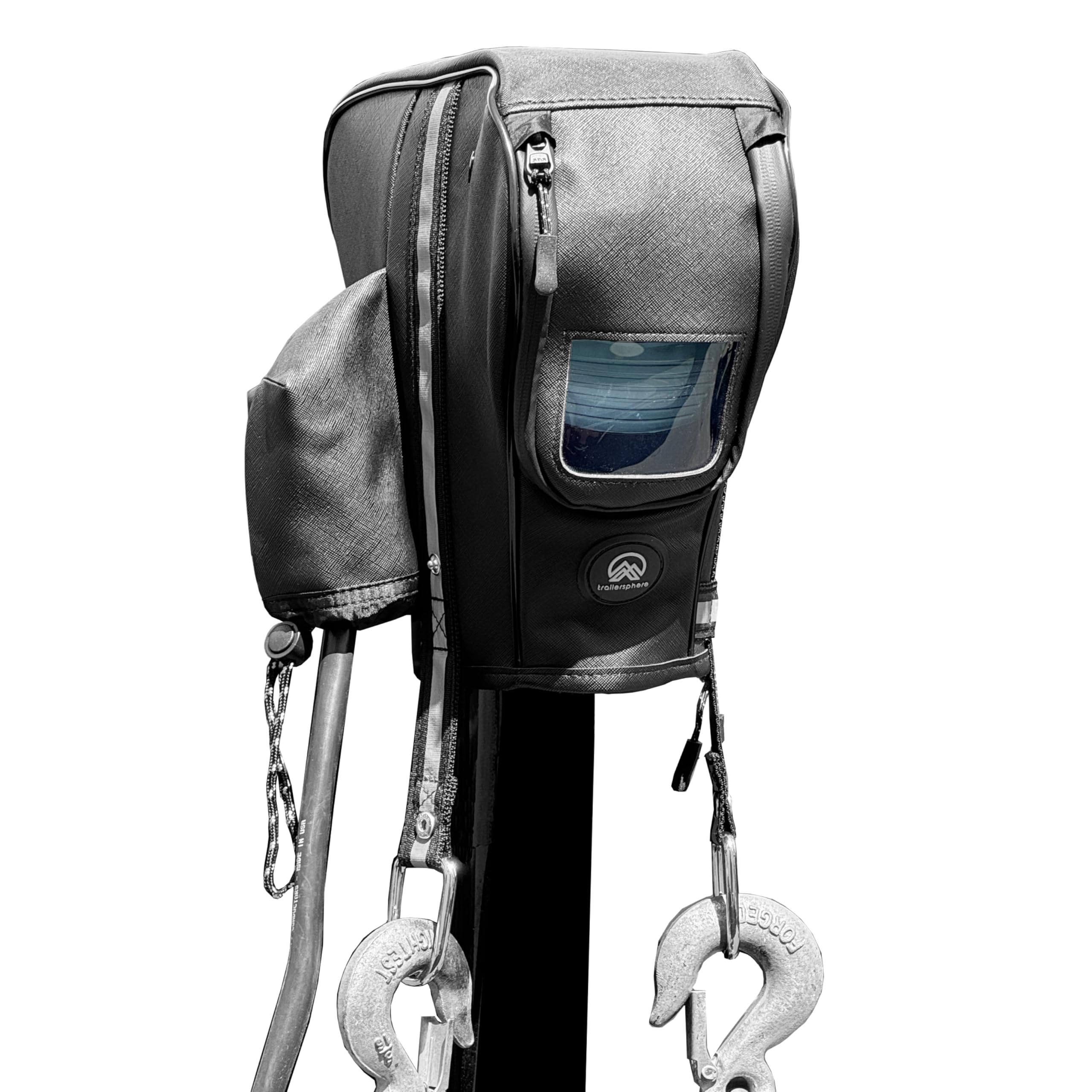 Clever Cover for LCI Jack Custom Electric Tongue Jack Cover for Trailer, RV, Camper, Chains Holder, Plug Protector, Sun and Waterproof (LCI Jack Cover)