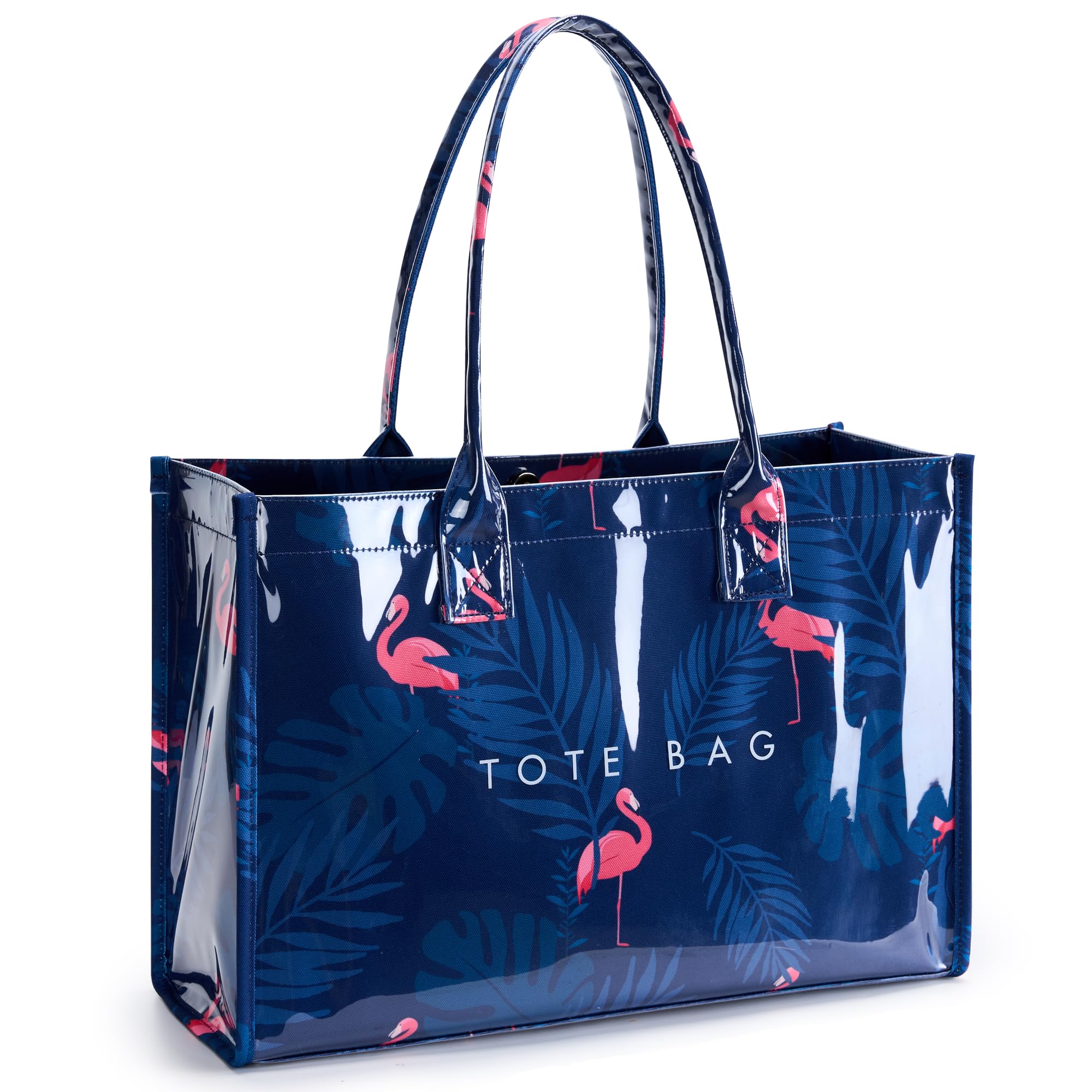 KALIDI PVC Tote Bag Women’s Kraft Paper Work Handbags Purses with Top Handle