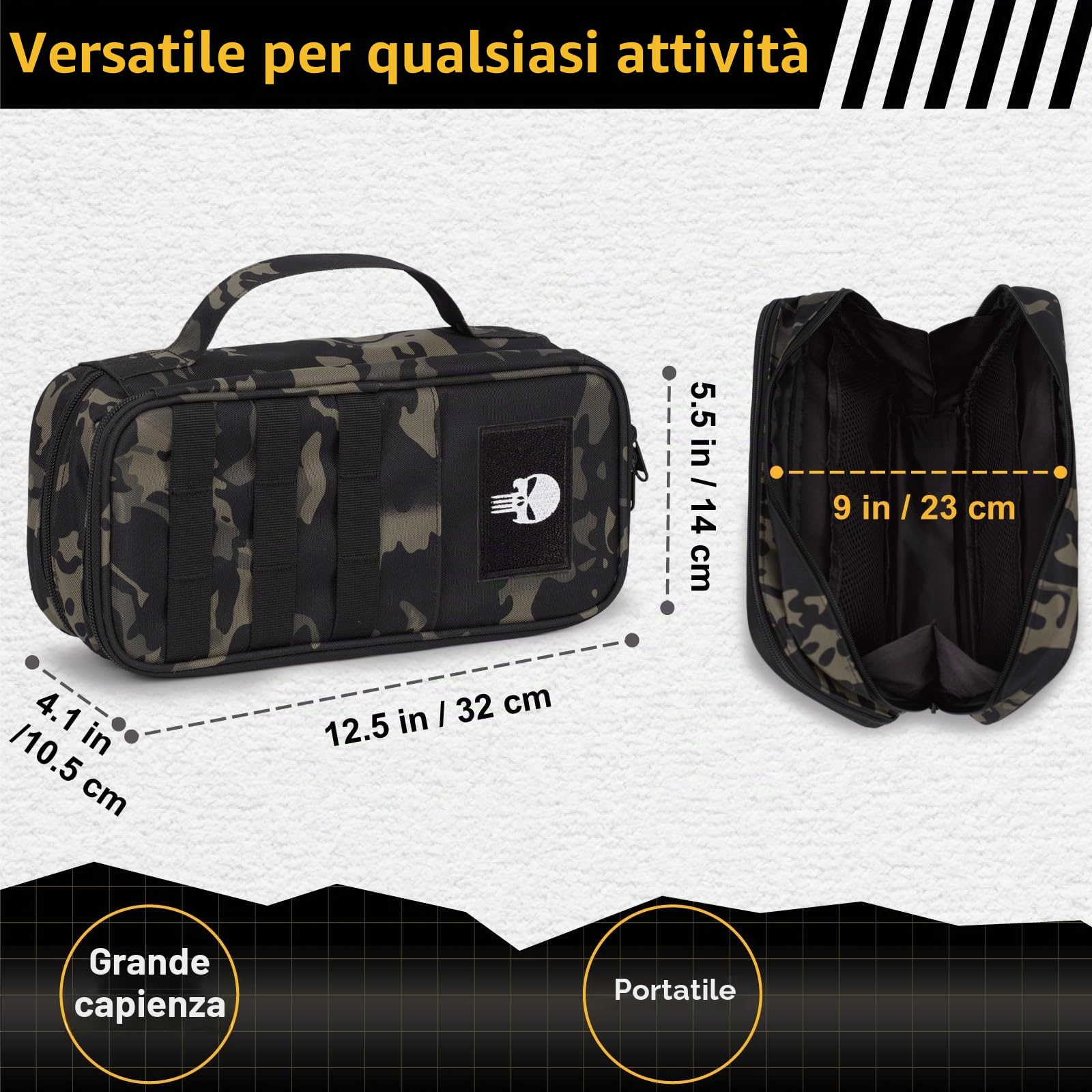 Borsa Tattica per Attrezzi da Uomo – Astuccio con Ampia Apertura, Impermeabile, Multiuso, Compatta e Robusta per Elettricisti, Falegnami e Manutentori