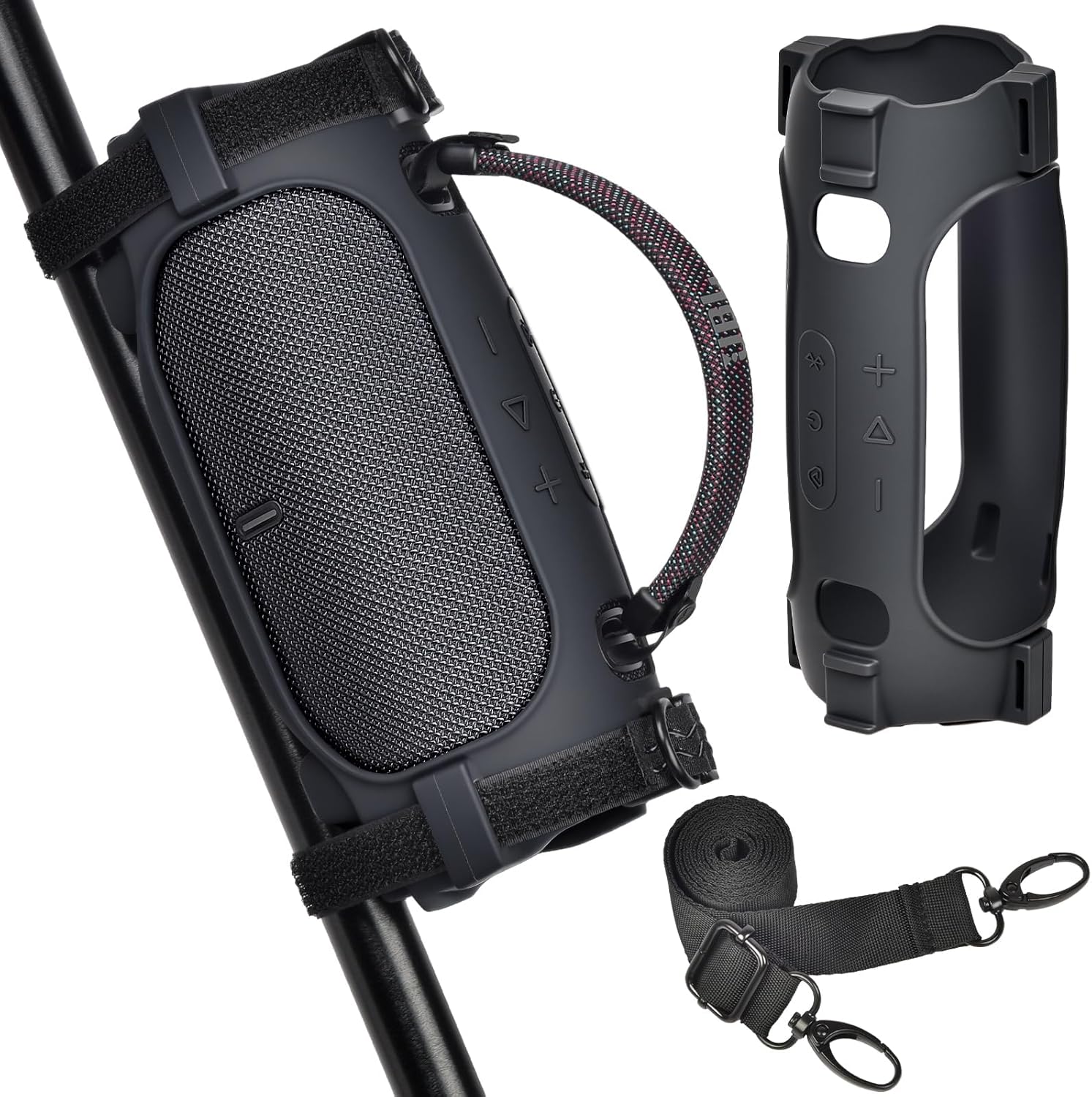 Case Compatible with JBL Charge 6 Portable Bluetooth Speaker, Silicone Cover Strap for Waterproof & Drop-Proof Bluetooth Wireless Speakers Mount Cycling Outdoor Adventures (Case Only)