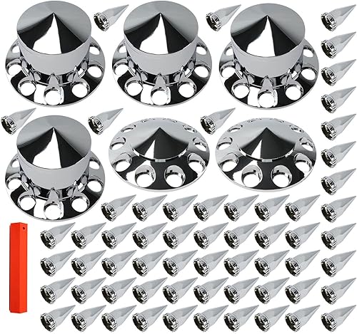 LOSTAR Kit completo de cubierta de eje cromado ABS de 1.299 in para semi camión