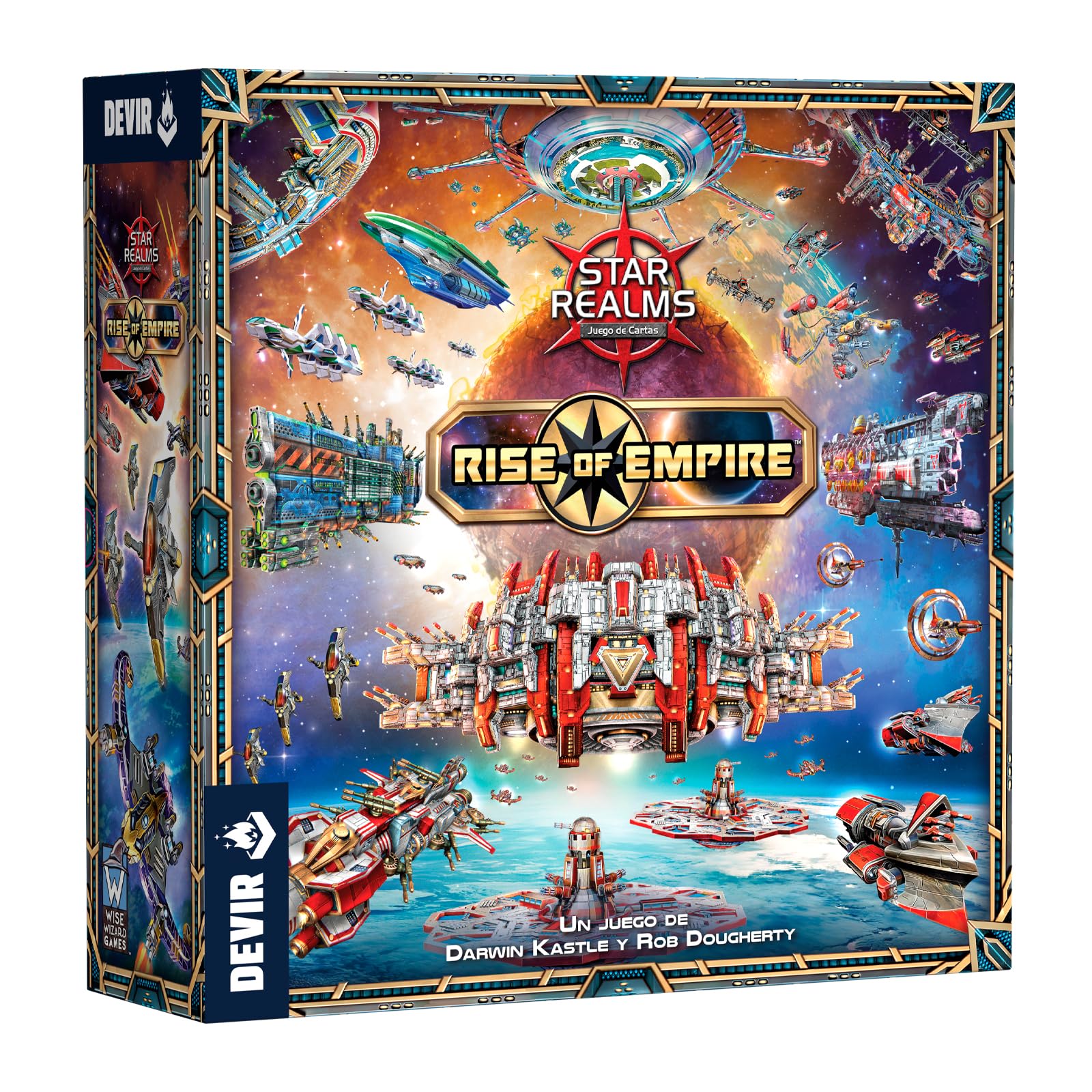 Devir - Star Realms: Rise of Empire | Juego de Mesa de Estrategia Espacial y Construcción de Mazos | Campaña Legacy con 240 Cartas y 12 Escenarios Épicos | De 2 a 6 Jugadores (BGSRESP)