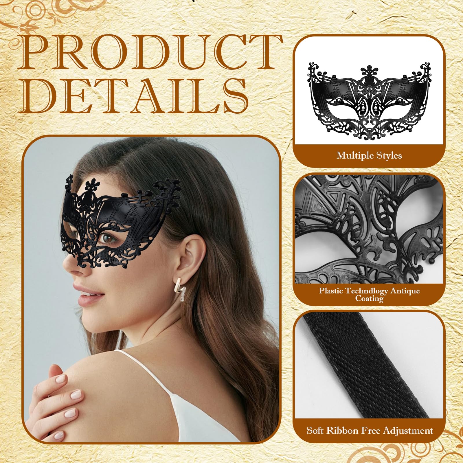 RWFMO 50 Pcs Masquerade Masks Bulk - Image 3