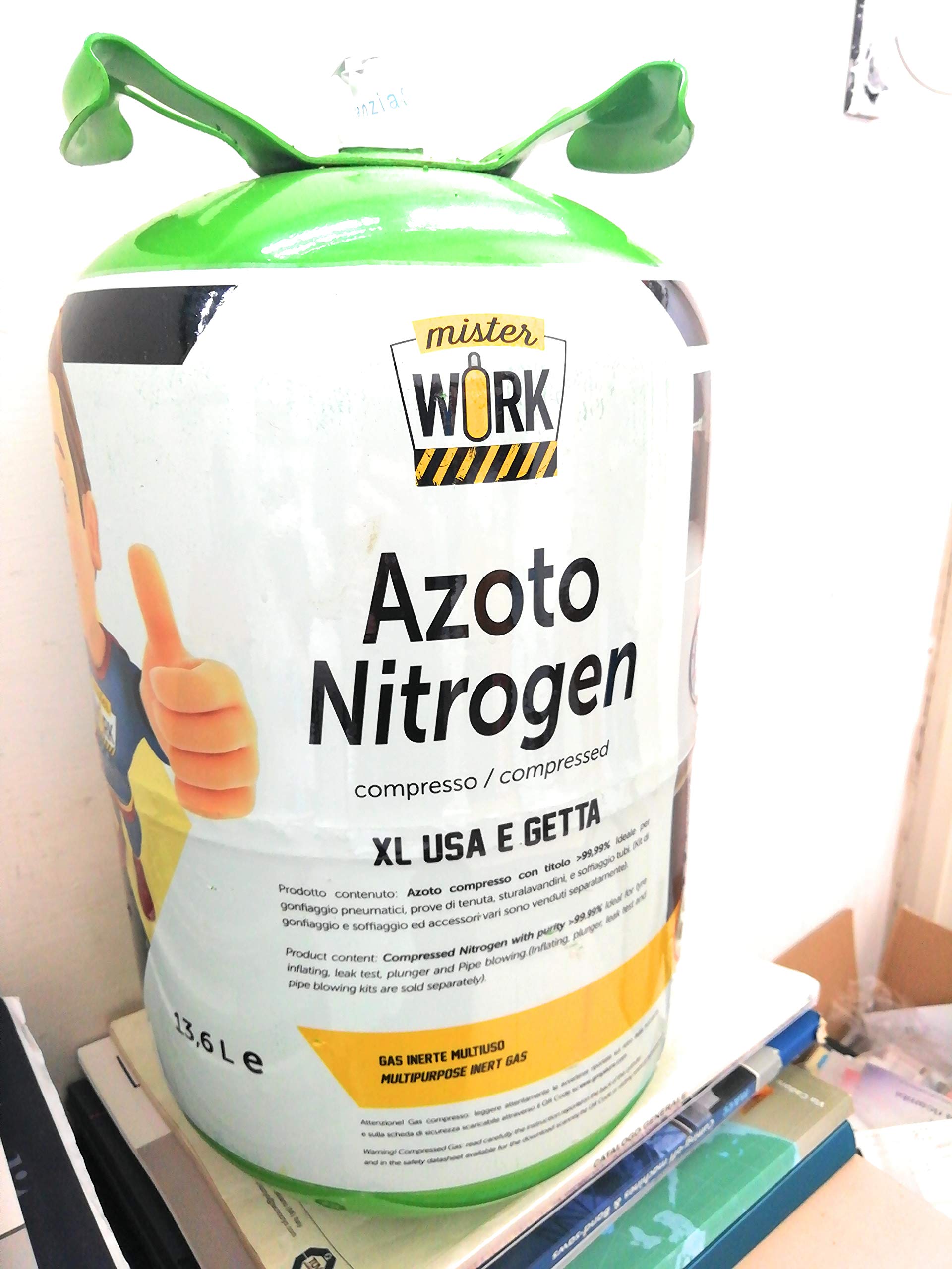Bombona de nitrógeno XL desechable de 13,6 l