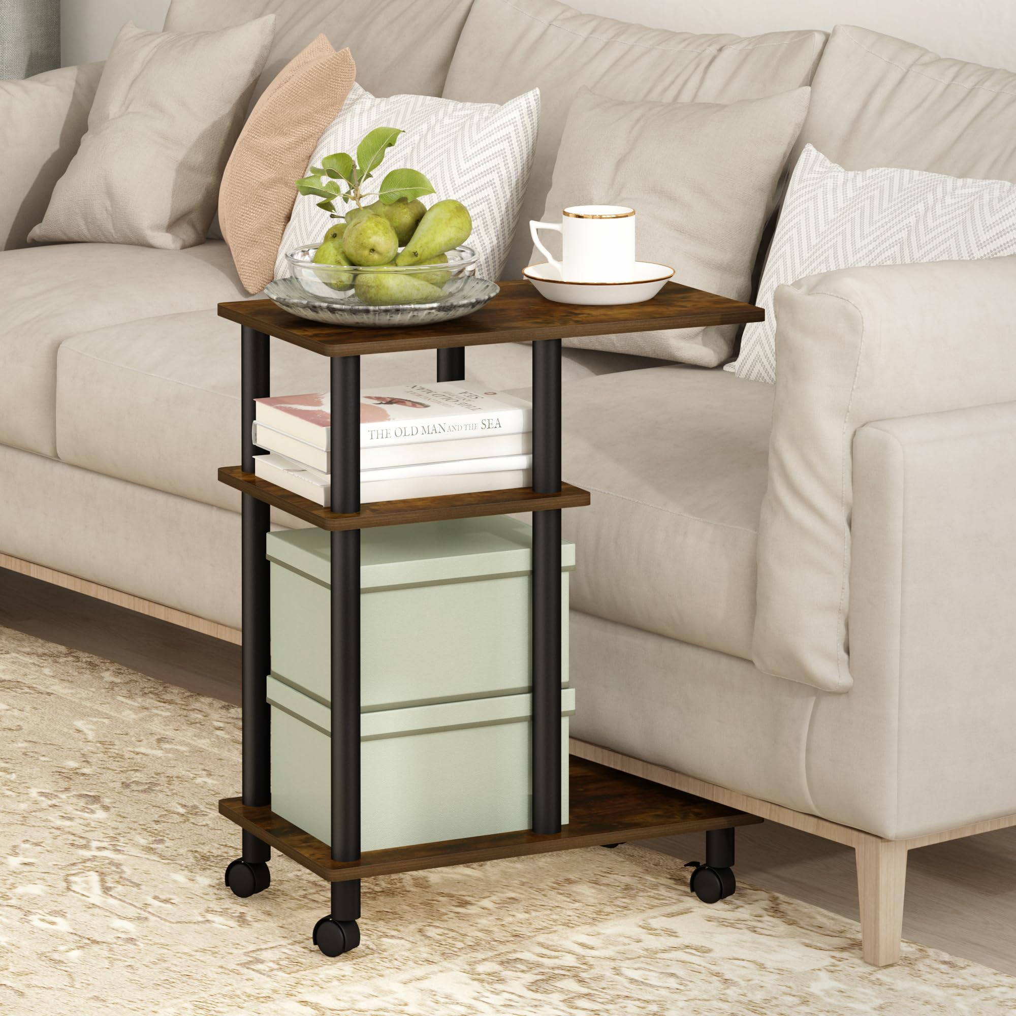Table d'appoint à 3 niveaux pour salon et chambre à coucher moderne