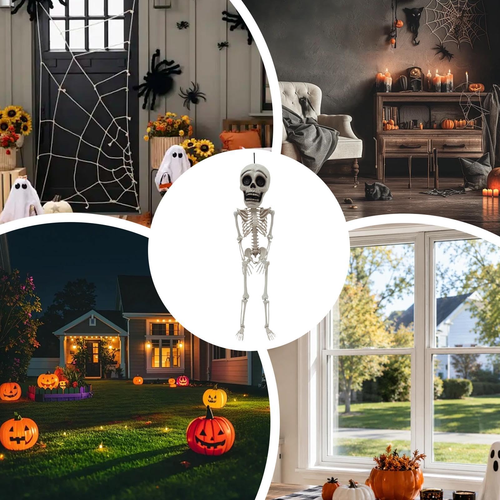 Esqueleto Halloween Figura Realista 105cm con Articulaciones Móviles