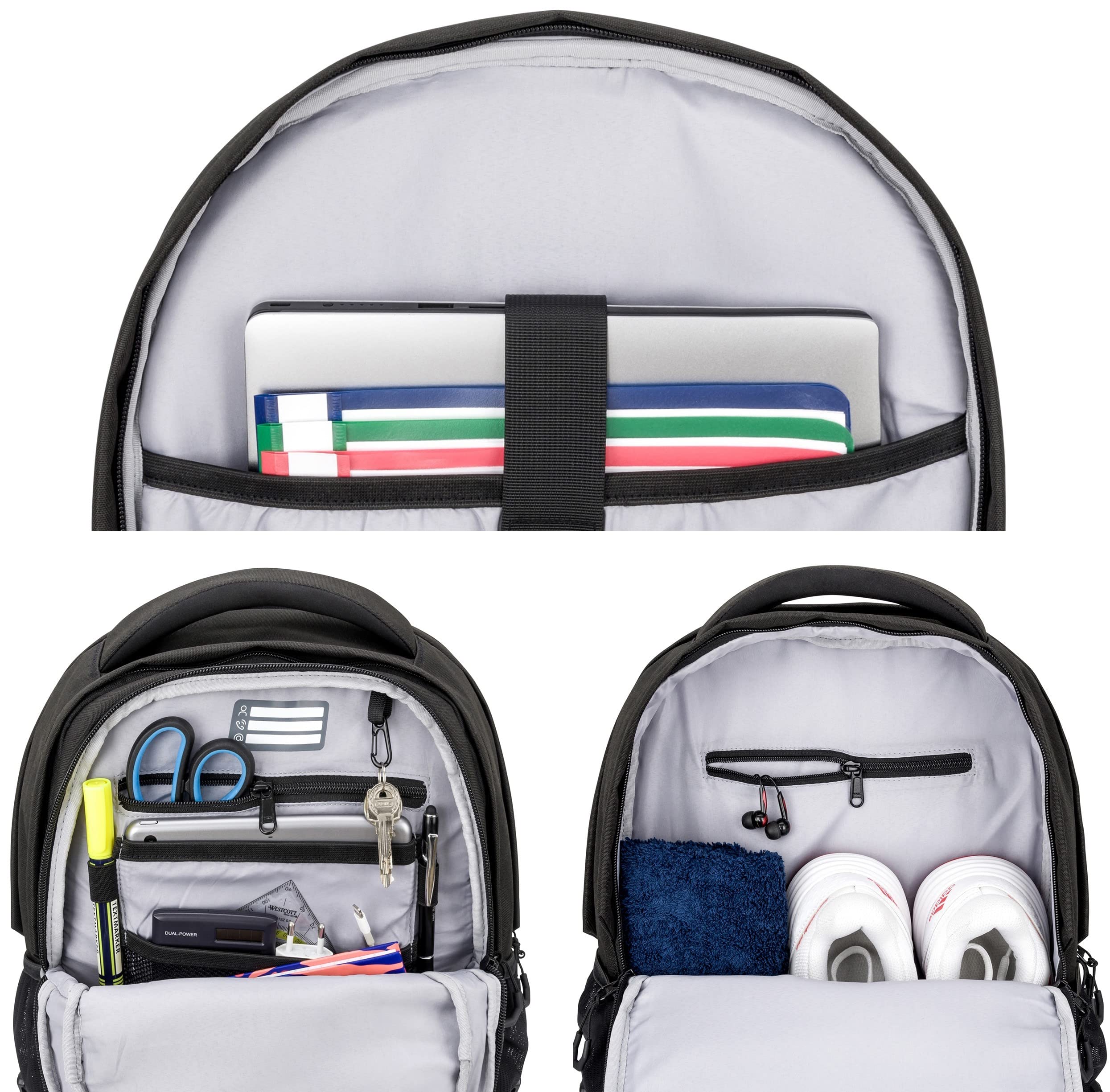 Audetic Mochila Escolar Niñas, Adolescentes Negro - Cosmo - Mochila Ergonómica y Grande para Campus - Mochila Sostenible para el Colegio, Ocio, Viajes - Hidrófugo