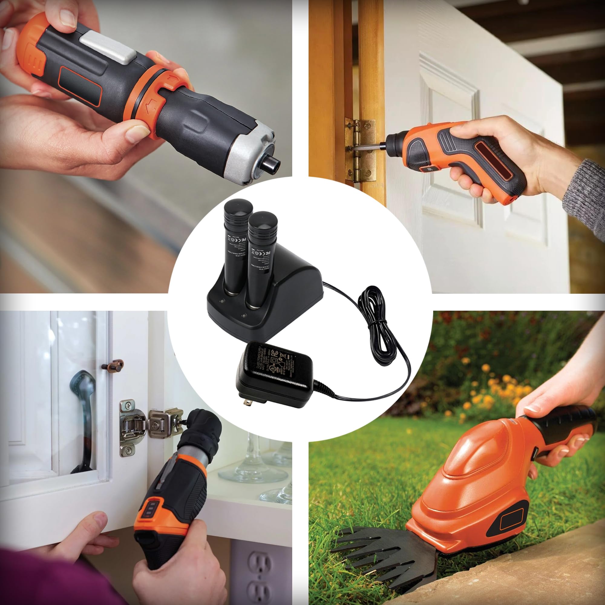 HQRP Cargador de 3.6 V – Compatible con Black & Decker VersaPak VP100, VP110, VP130, cable de 5 pies, funciona con VP100C, VP105, VP110C, VP143, cargador de repuesto para baterías VersaPak