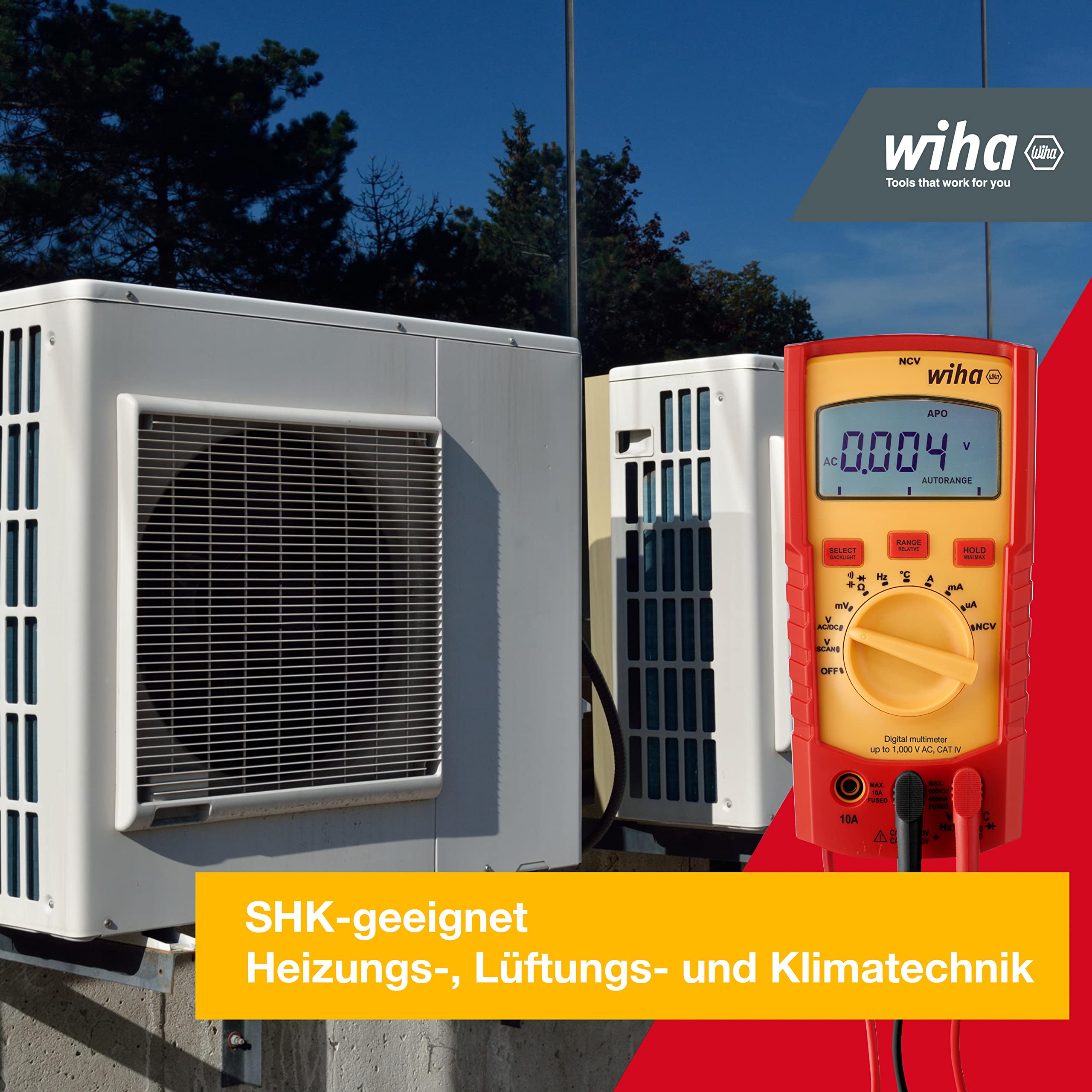 Wiha Digitales Multimeter bis 1.000 V AC, CAT IV inkl. 2x AAA-Batterien I mit True-RMS Funktion I LCD-Anzeige (45215)