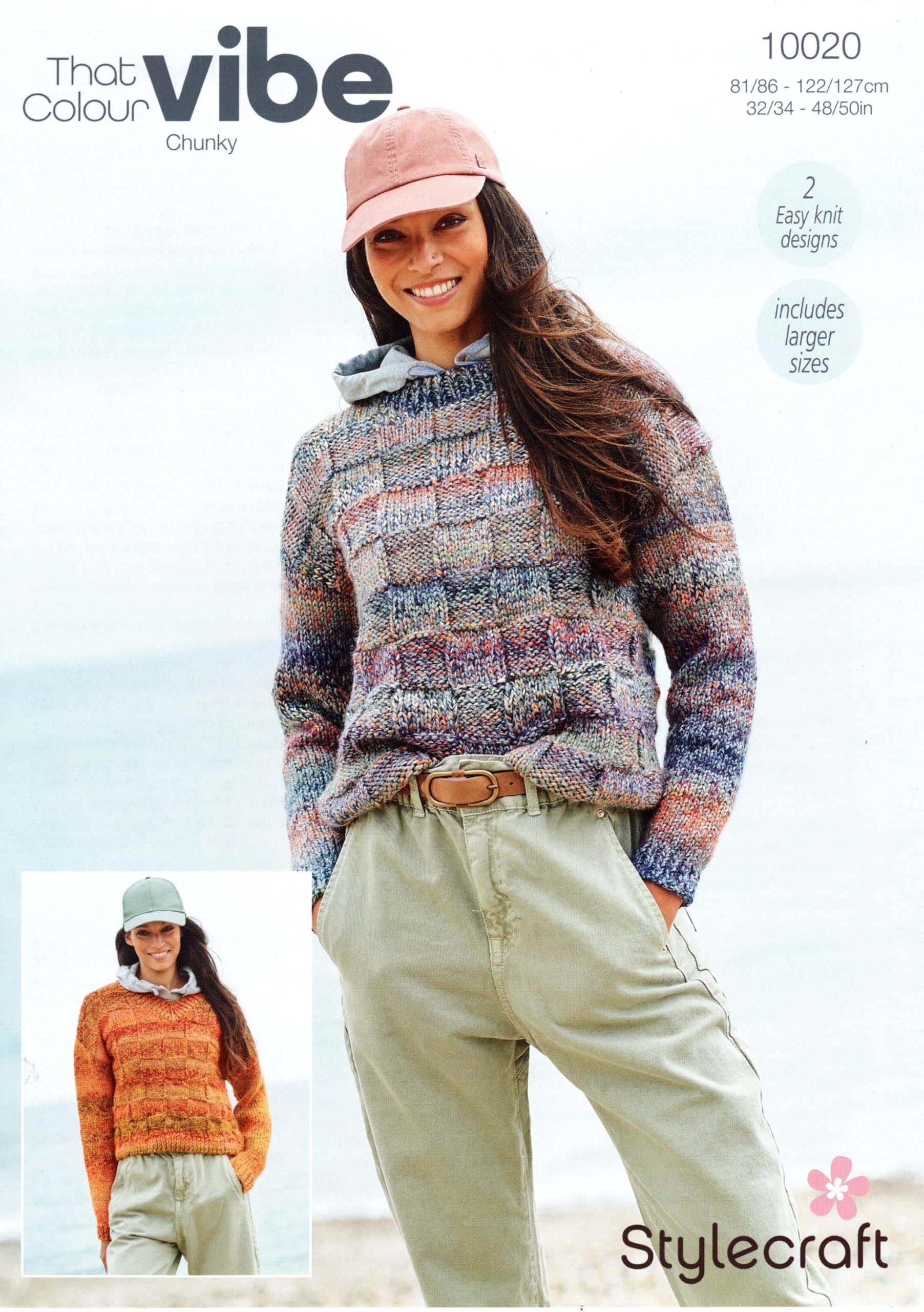 Stylecraft Vibe Chunky Knitting Pattern - 10020 Ladies  Sweater (2 Designs)