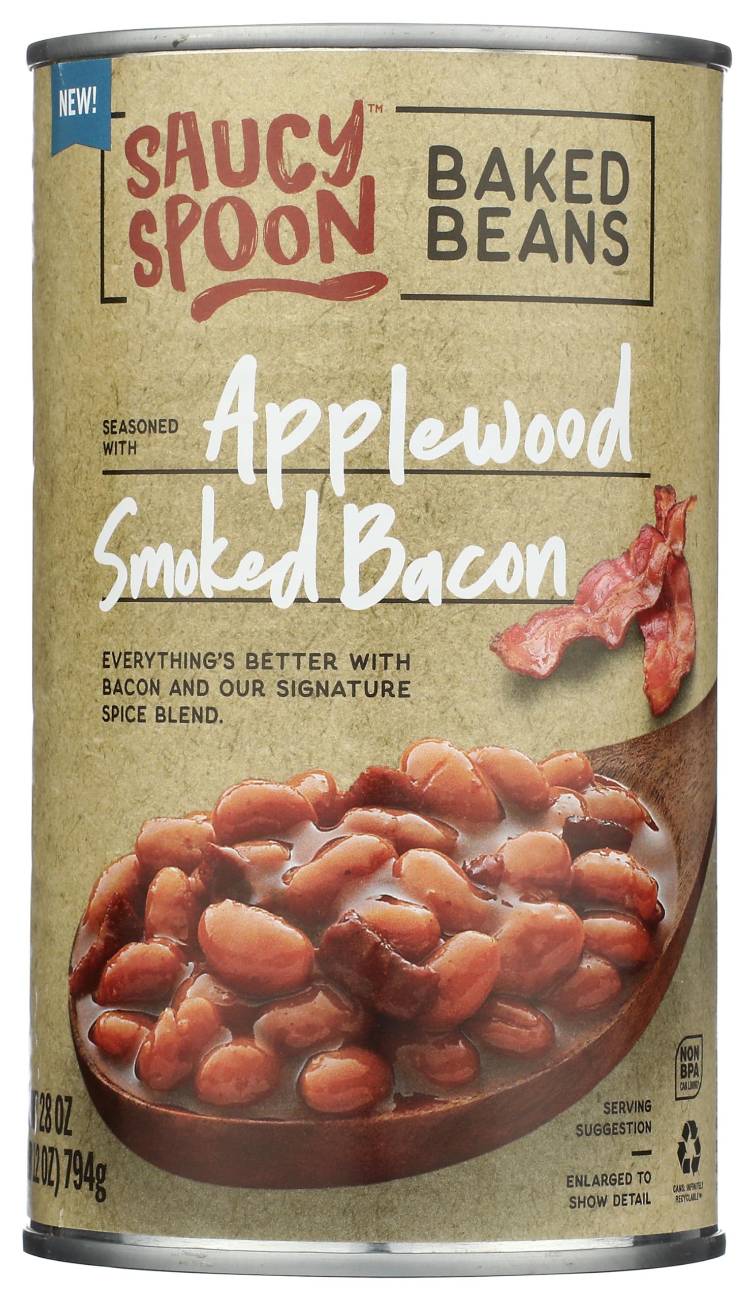 Saucy Spoon (Saucy Spoon Baked Beans Applewood Smoked Bacon) 2 Cans