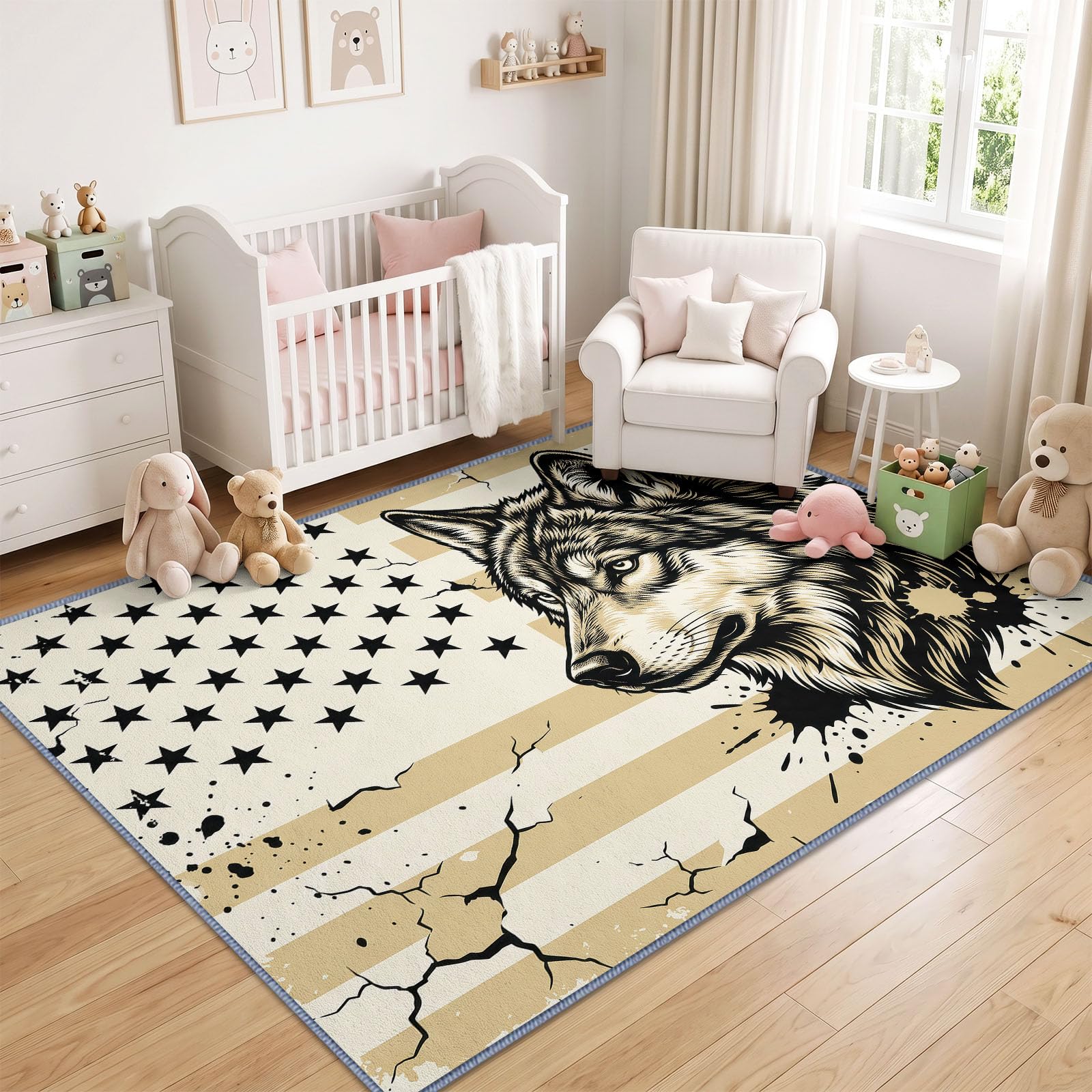 Générique Drapeau National Tête De Loup Doux Tapis 120x170 cm