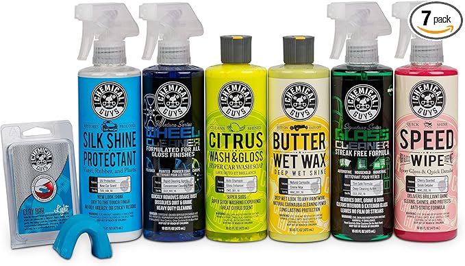Chemical Guys HOL124 Car Cleaning Kit, 7 Items Including (6) 16 oz. Chemicals