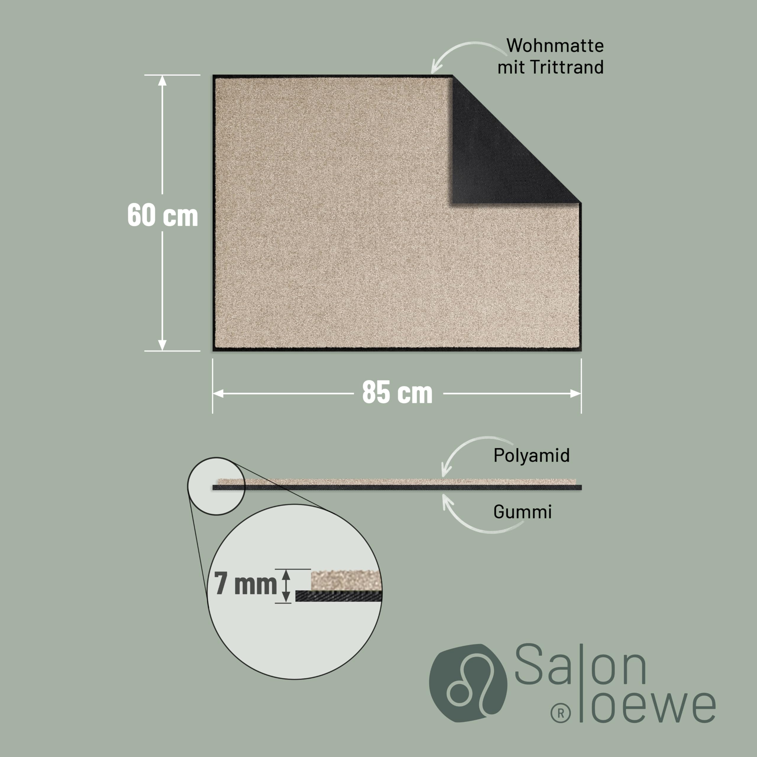 Salonloewe Fußmatte waschbar Sand 60x85 cm Schmutzfangmatte Haustür-Matte außen unifarben Sauberlaufmatte