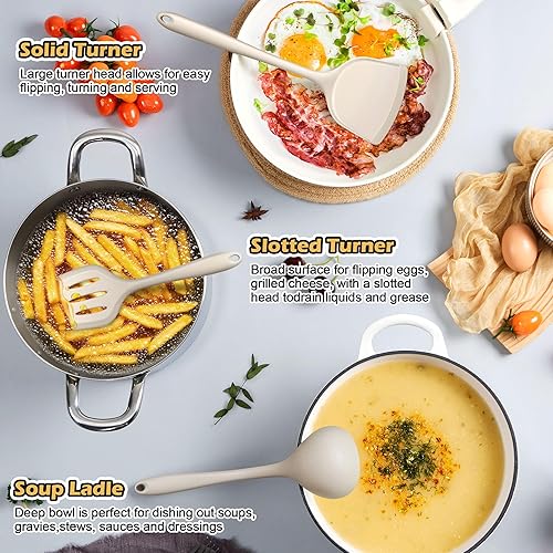 Miniatura 5 de Homikit - Juego de utensilios de cocina de 15 piezas con soporte, utensilios de cocina de silicona de grado alimenticio resistentes al calor,