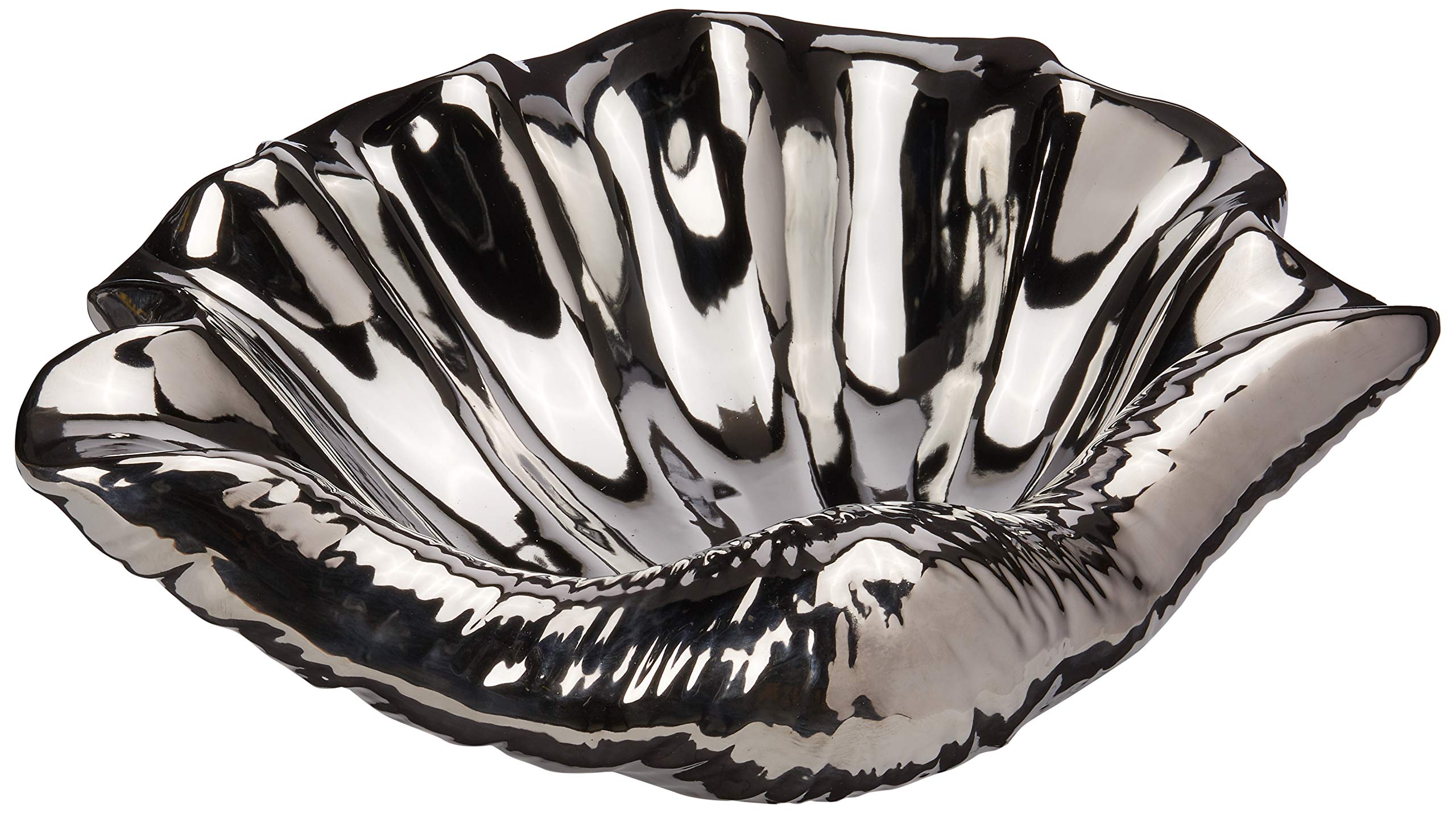 imax 64140 Ithaca Oversized Silver Shell Bowl