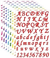 Vista 9 de Spakon 8 hojas de calcomanías de letras de vinilo adhesivas de Navidad, calcomanías de alfabeto autoadhesivas, calcomanías de números para buzón